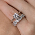 platinum solitaire engagement ring with oval diamond wedding ring