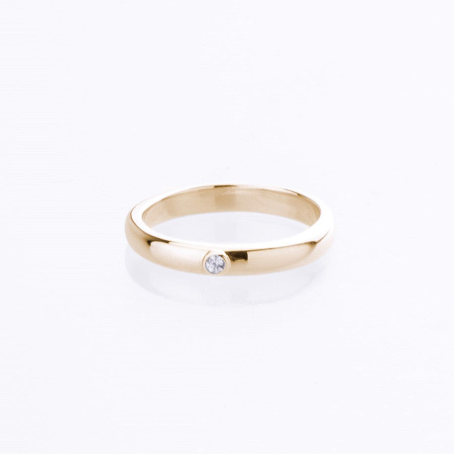 Pressure Set Ring with Diamond or Moissanite