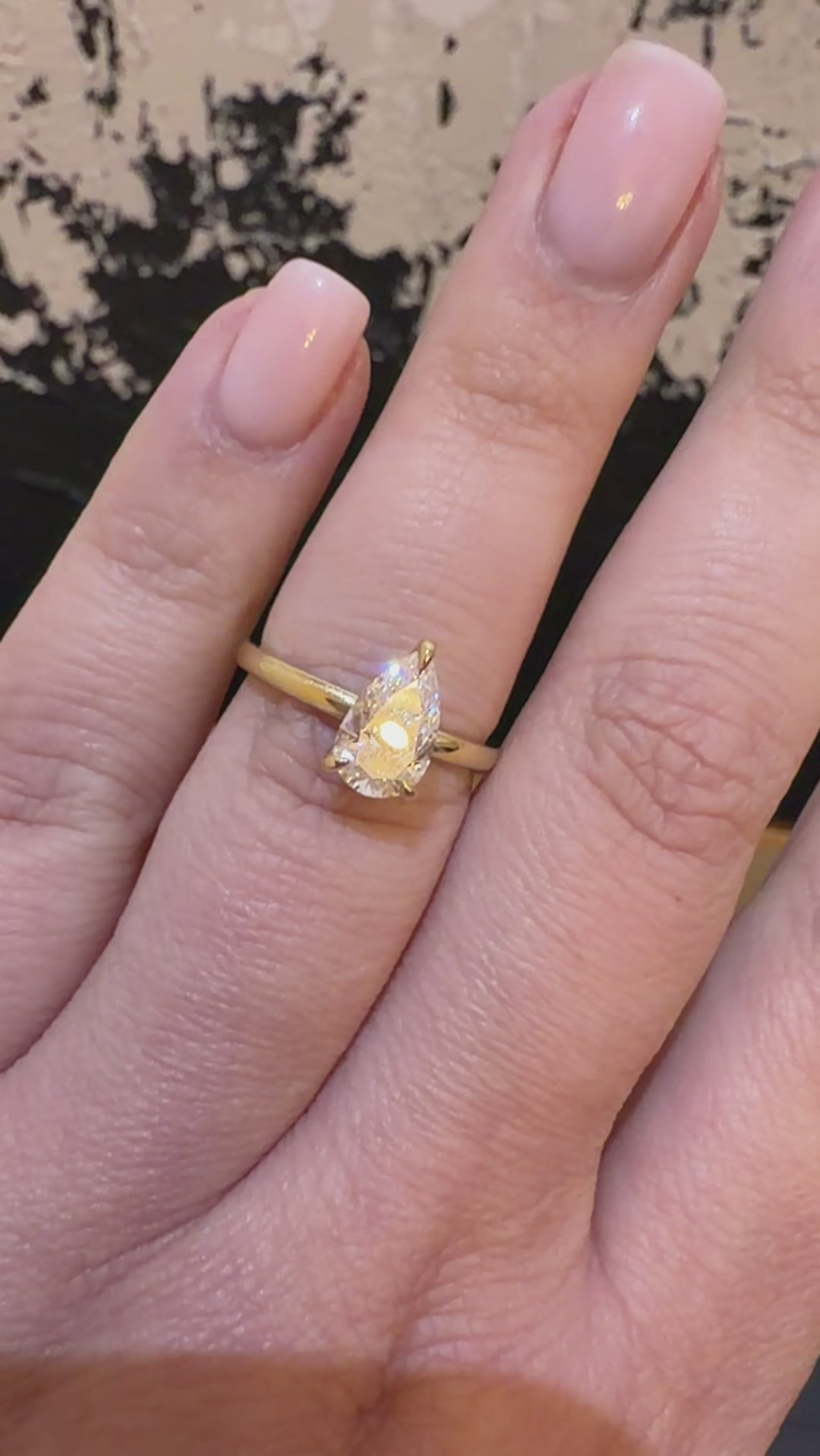 1.19ct Pear Cut Solitaire Diamond engagment ring