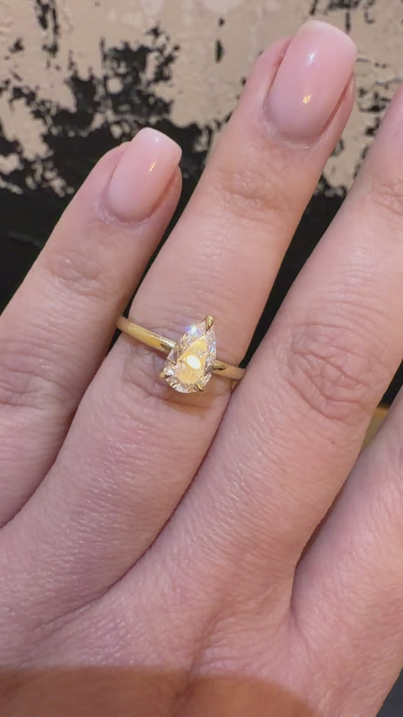 1.19ct Pear Cut Solitaire Diamond engagment ring