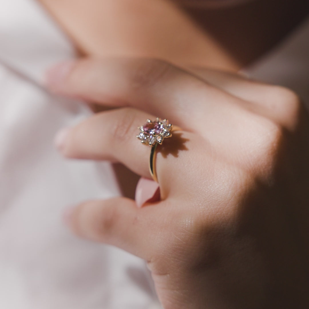 pink diamond morganite engagement ring