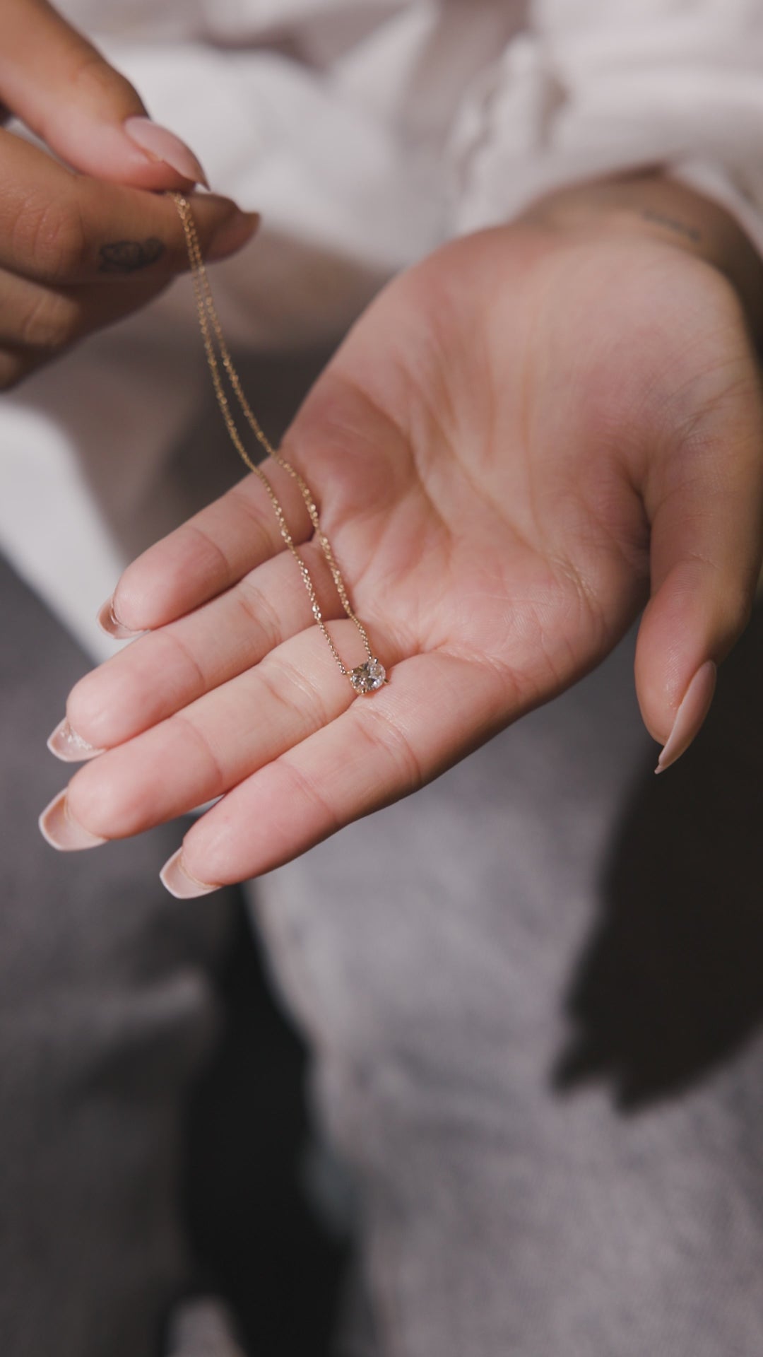 Oval Cut Diamond Pendant Necklace