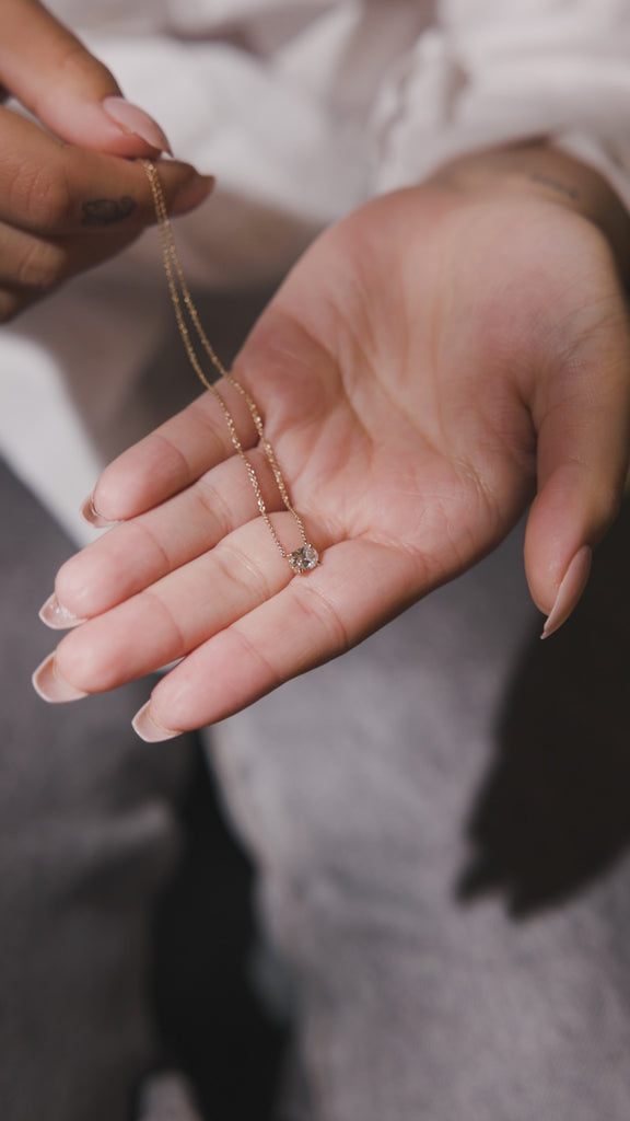 Oval Cut Diamond Pendant Necklace
