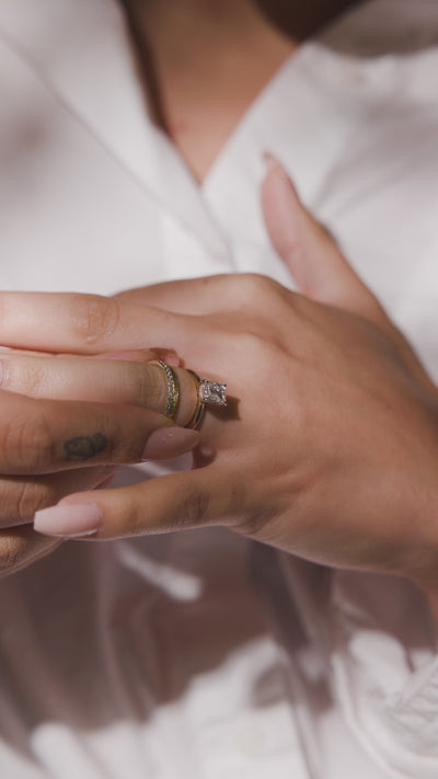 SPARKLY  FLAT PROFILE WEDDING RING WITH DIAMONDS