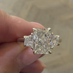Radiant Cut 3 stone engagement ring
