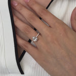 pear cut diamond ring with pave diamond band