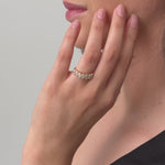 Bezel set oval cut diamond statement wedding ring