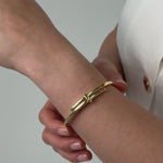 crossover bangle gold plated