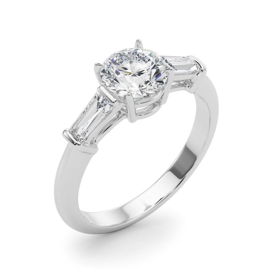 Rachel - a 3 stone with a round centre stone and tapered baguette side stones