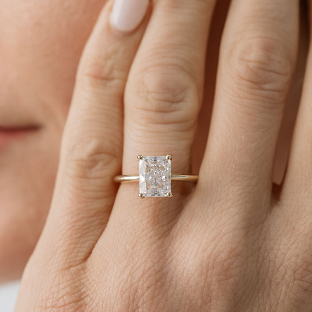 radiant cut diamond solitaire engagement ring