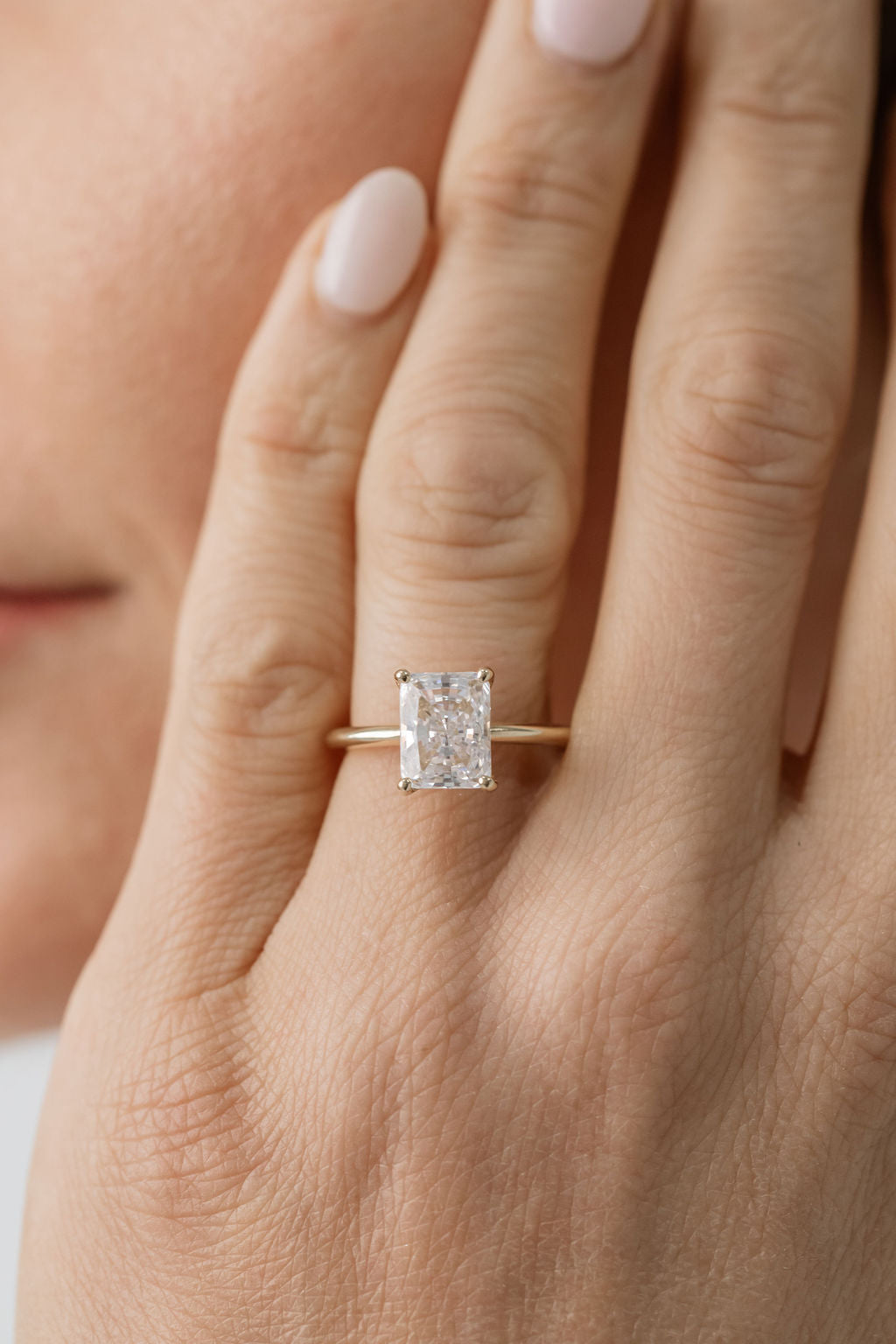 radiant cut diamond solitaire engagement ring