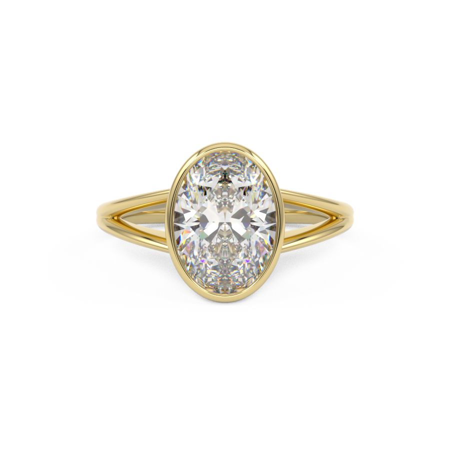 Riley Oval Bezel Ring - Split Shank Romance