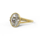 Bezel Set oval engagement with a split shank