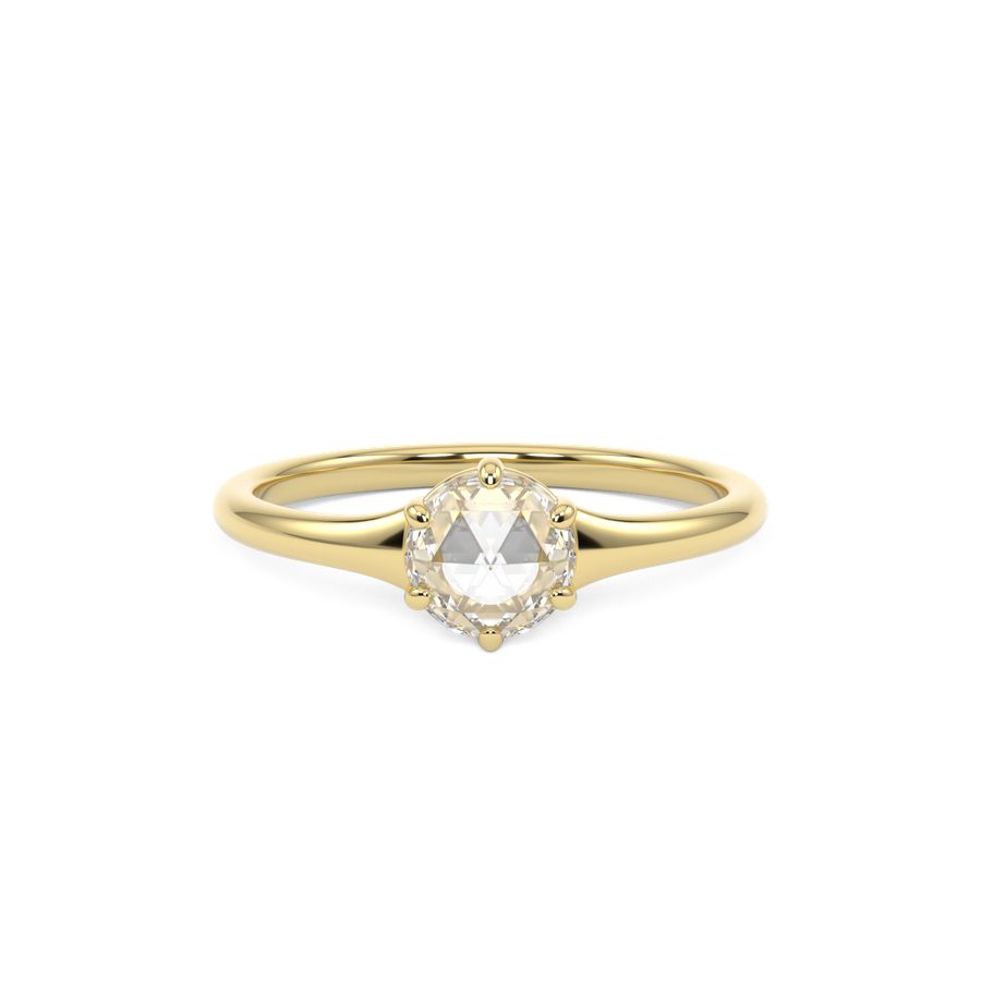 Rose Cut Solitaire Engagement Ring