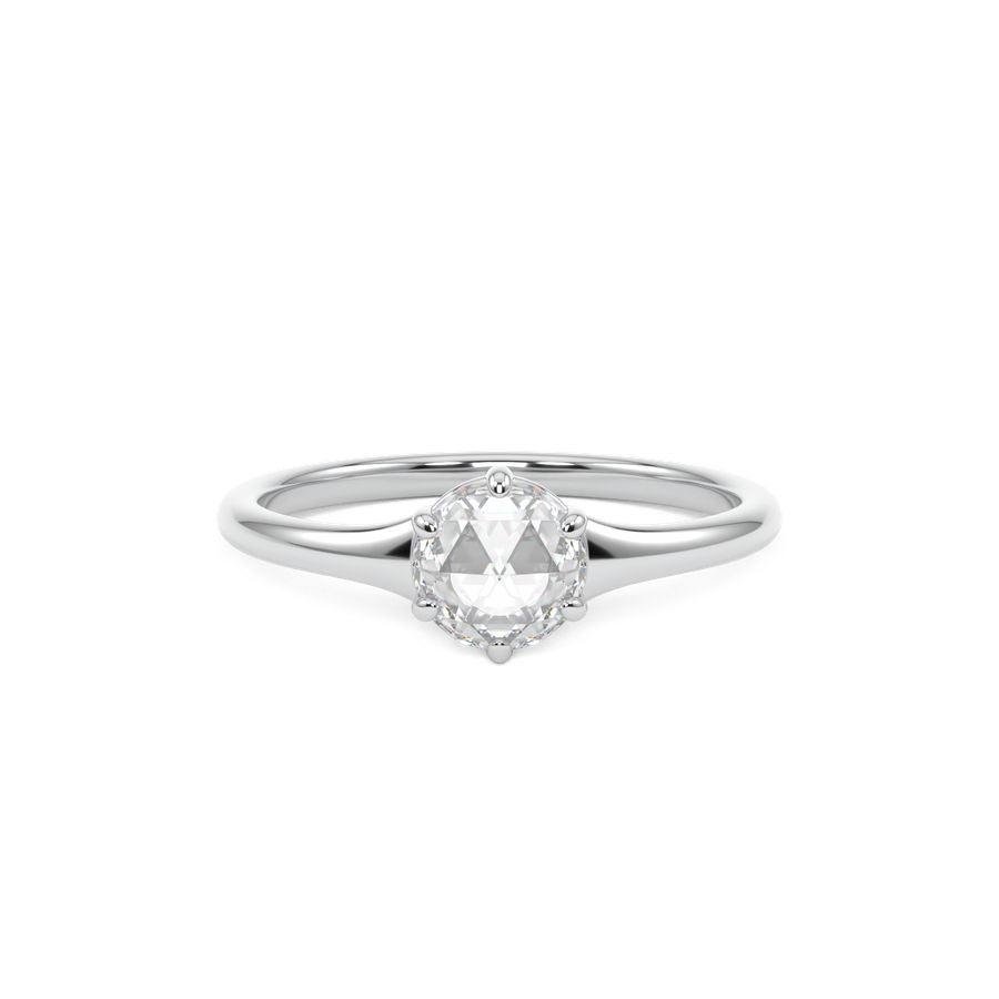 Rose Cut Solitaire Engagement Ring
