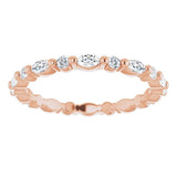 rose gold diamond ring with marquise diamonds and round diamonds 2