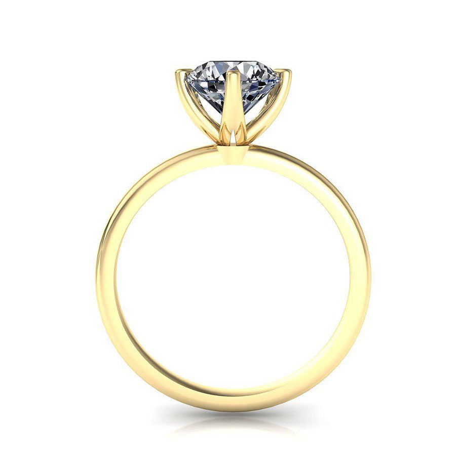 four claw compass setting solitaire moissanite engagement ring