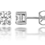 4 claw diamond stud earrings in platinum
