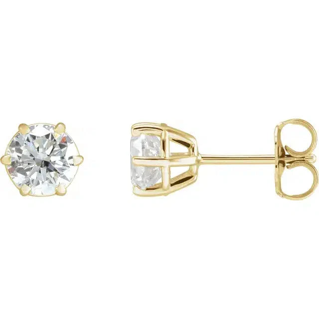 18kt Yellow Gold Diamond Stud Earrings