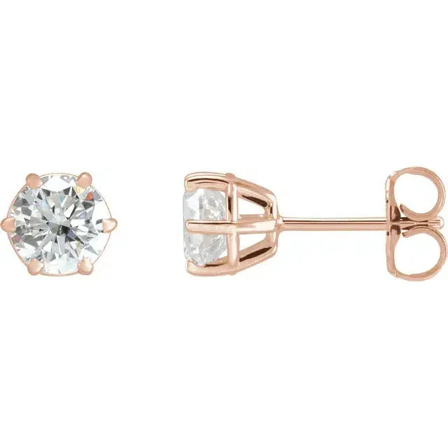 18kt Rose Gold Diamond Stud Earrings