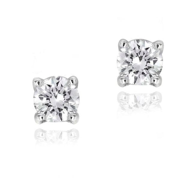 18kt White Gold Diamond Stud Earrings
