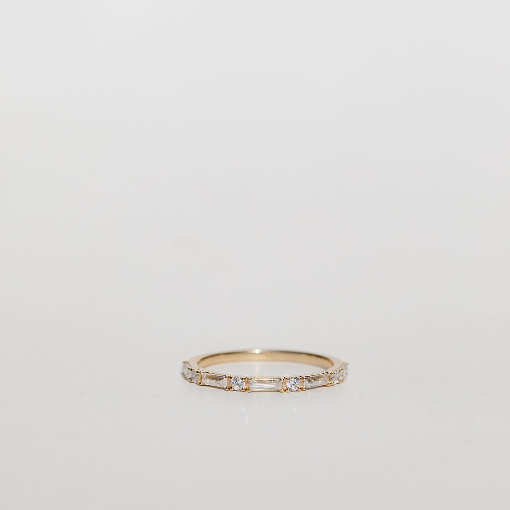 round and baguette cut diamond wedding ring