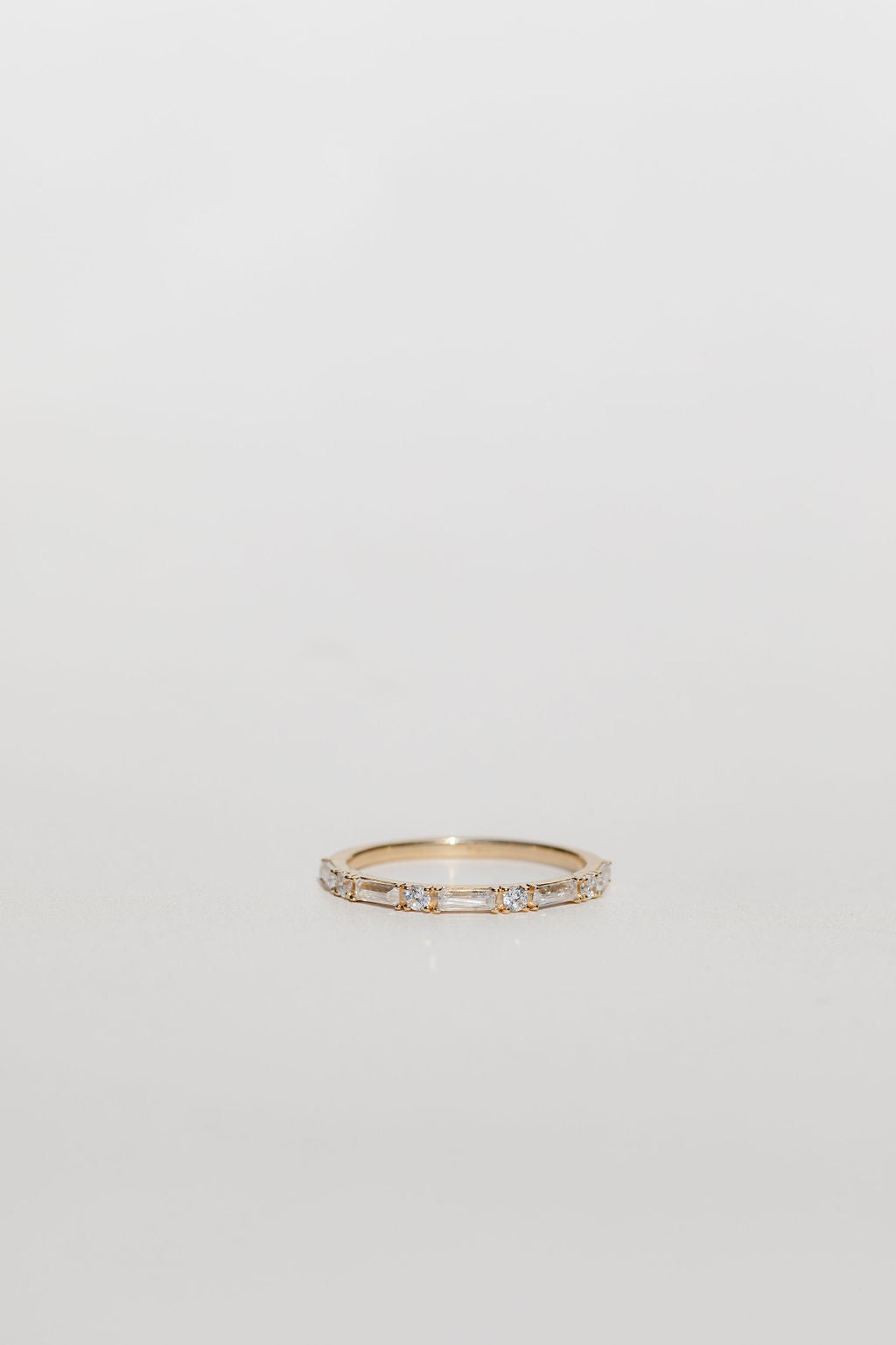 round and baguette cut diamond wedding ring