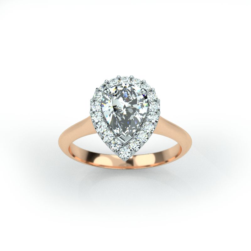 Sadie - Pear Shape Halo Diamond Ring
