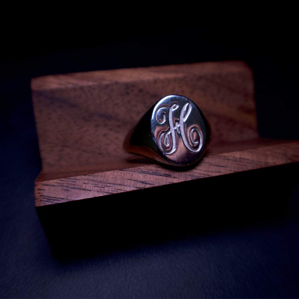 signet white gold ring