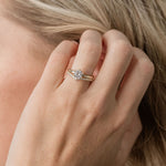 solitaire engagement ring with diamond v shape wedding ring