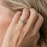 solitaire engagement ring with diamond v shape wedding ring