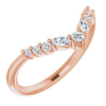 rose gold diamond crown ring with round diamonds and pear shape diamonds