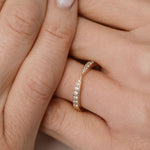 tapered diamond wedding ring yellow gold 