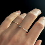 tapered diamond wedding ring with gold stacking ring