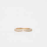 tapered diamond wedding ring in yellow gold