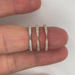 tapered diamond wedding ring in yellow gold, white gold and rose gold