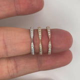 tapered diamond wedding ring in yellow gold, white gold and rose gold