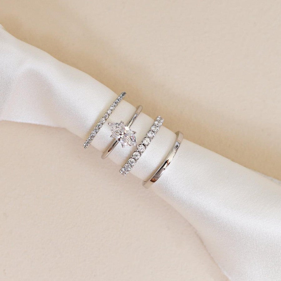 white gold diamond wedding ring, white gold plain wedding ring, white gold marquise shape diamond engagement ring