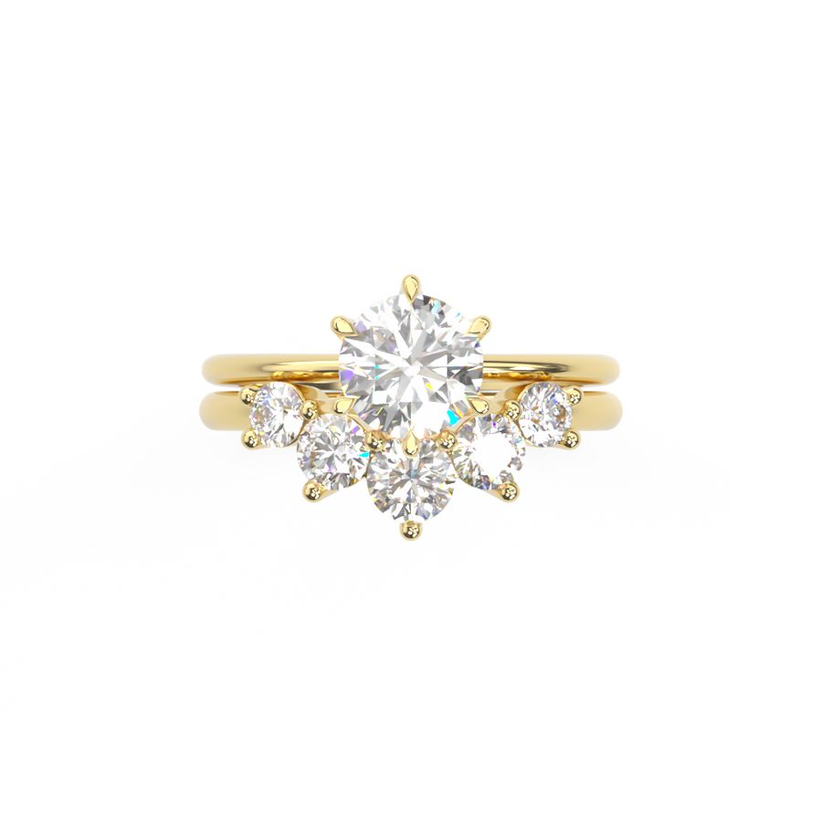 The Crown Ring | Round Moissanite
