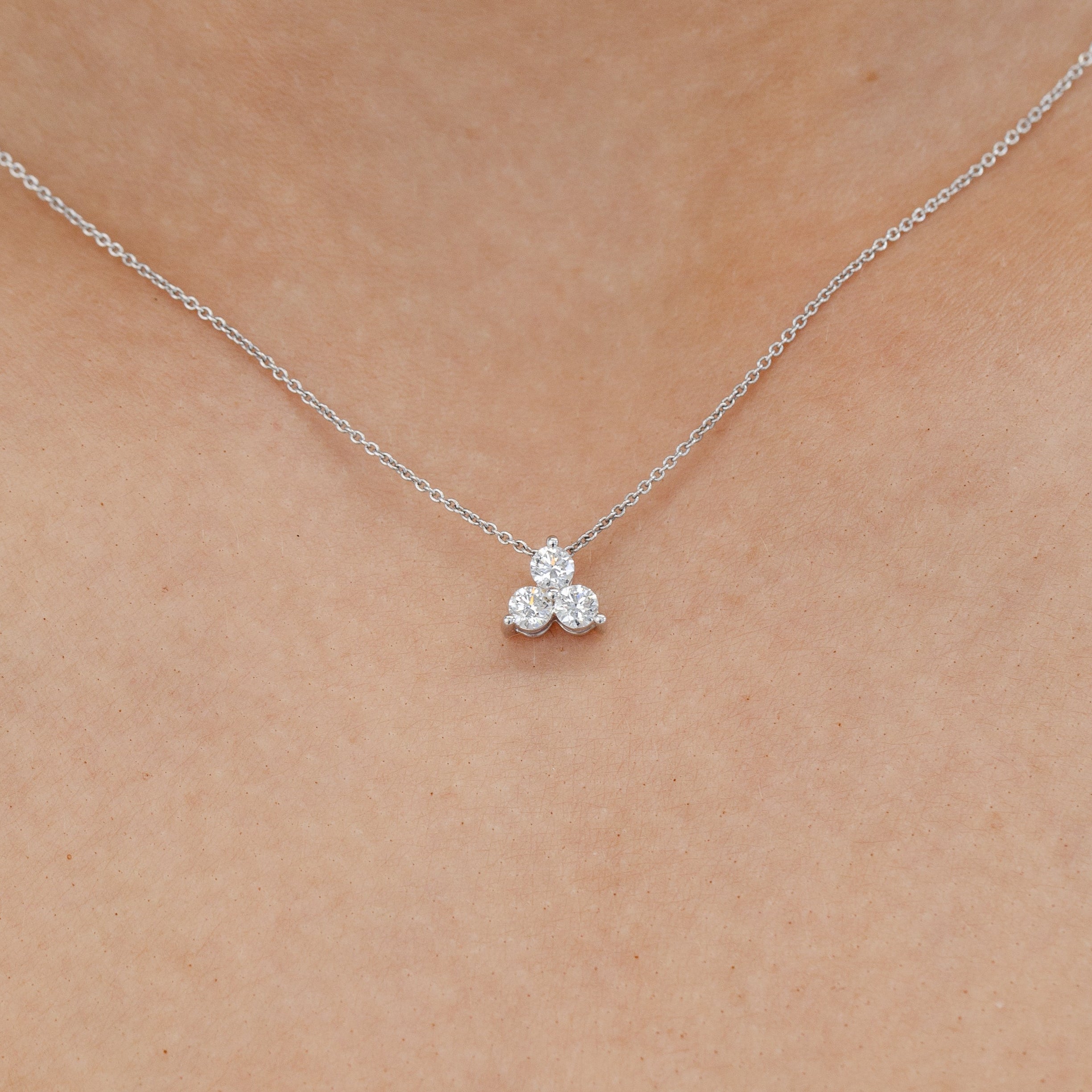 triangle cluster diamond necklace