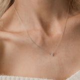 white gold trilliant cut diamond necklace