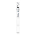 white gold wedding ring with baguette cut diamonds