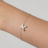 x bracelet 9ct white gold

