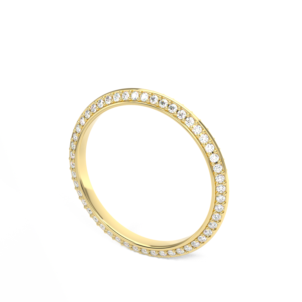 yellow gold diamond knife edge wedding ring