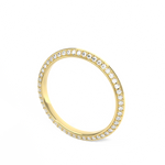 yellow gold diamond knife edge wedding ring