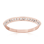 Knife edge rose gold diamond wedding ring 
