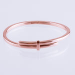 crossover bangle Rose Gold plated 