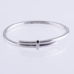crossover bangle white Gold plated 