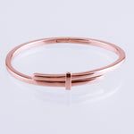 Rose Gold plated crossover bangle