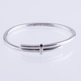 White Gold plated crossover bangle